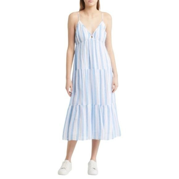 New RAILS Avril Stripe Tiered Sundress In Gibson Stripe Size S - Picture 3 of 11